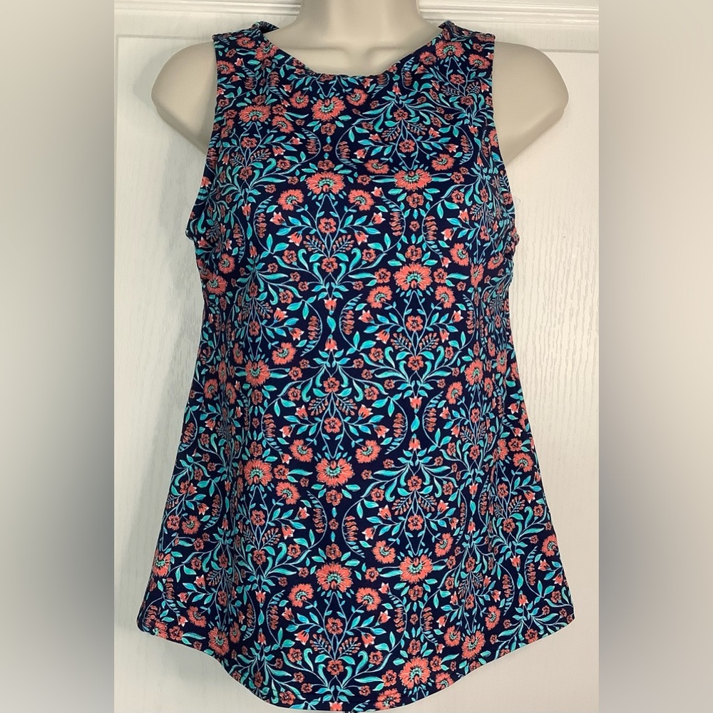 NWT Lands End Womens Chlorine Resistant High Neck Tankini Top